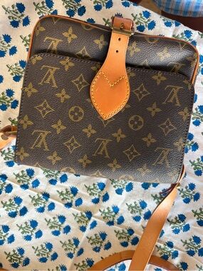 Louis Vuitton Brown Monogram Crossbody with Tan Leather Trim
